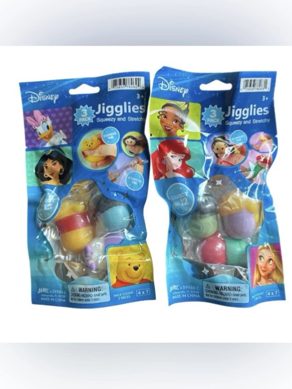Disney Jigglies Squeezy Stretchy Stress Relief Sensory Fidget Toy Lot New
